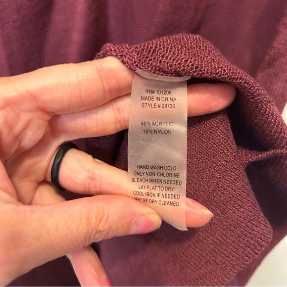 Soft Surroundings Plum Purple Burgundy Duster Cardigan Light Weight Size Medium - Picture 9 of 9